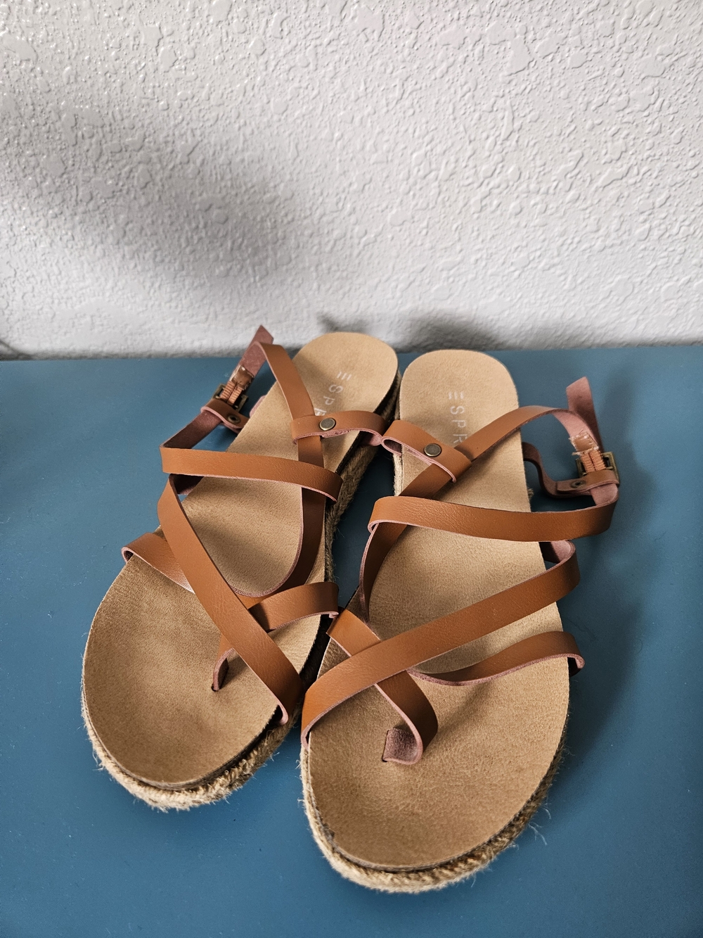 Spirit Brown Strappy Cork-Trim Women's Sandals